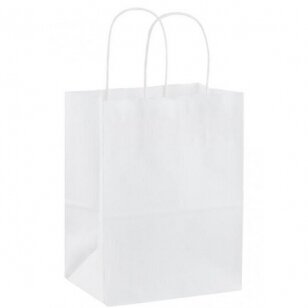 Paper bags, twist paper handles, white